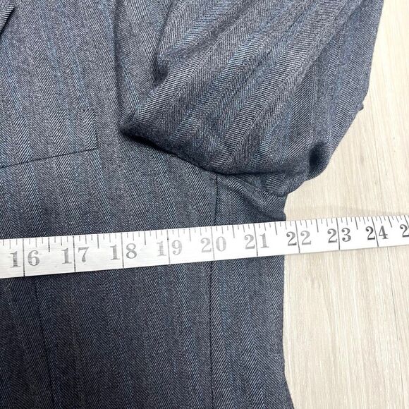 Christian Dior Blazer Men’s 42 Gray and Blue Herringbone Patterned Suit Jacket - Picture 9 of 11